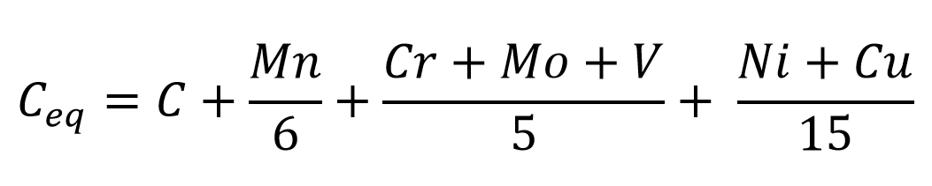 فرمول محاسبه کربن معادل بر اساس پیشنهاد موسسه جهانی جوشکاری IIW