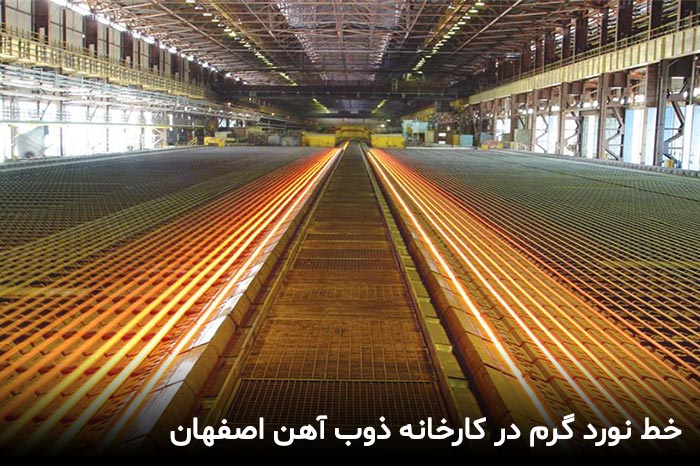 خط تولید میلگرد آجدار به روش نورد گرم در کارخانه ذوب آهن اصفهان